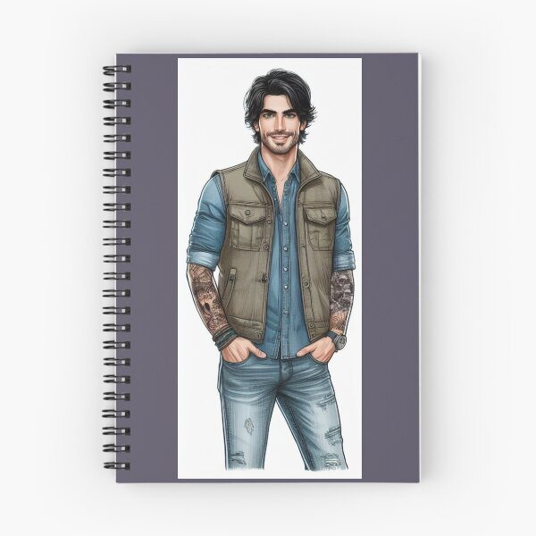 Item preview, Chet Abernathy Camping Vest - Fashion Drawing - Character Art designed and sold by AmberRoseWrites.