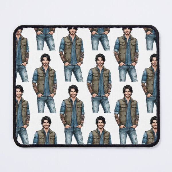 Item preview, Chet Abernathy Camping Vest - Fashion Drawing - Character Art designed and sold by AmberRoseWrites.