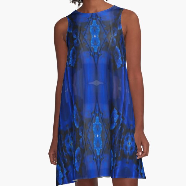 Majorelle Blue, Pattern, tracery, weave, template, piece, figure, type, form A-Line Dress