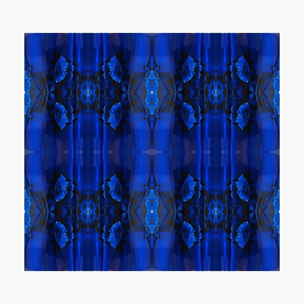 Majorelle Blue, Pattern, tracery, weave, template, piece, figure, type, form Photographic Print