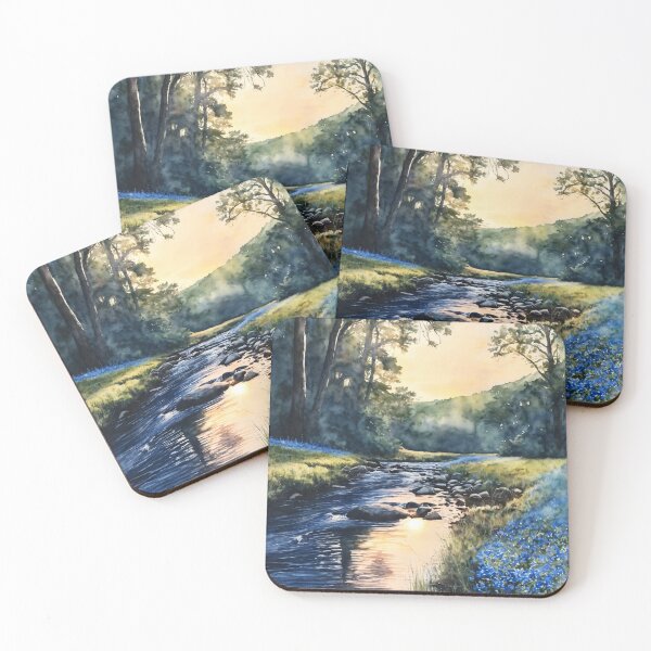 Item preview, Fishing Creek Watercolor  - Trees and a Stream designed and sold by AmberRoseWrites.
