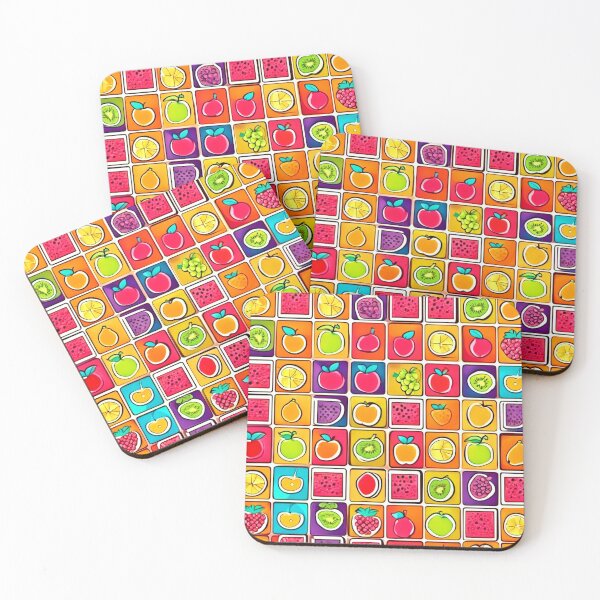 Item preview, Fruit-Filled Square Patterns: Colorful Comics designed and sold by Health And Fitness Posts e-Store.