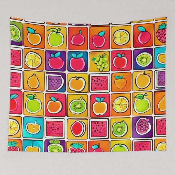 Item preview, Fruit-Filled Square Patterns: Colorful Comics designed and sold by Health And Fitness Posts e-Store.