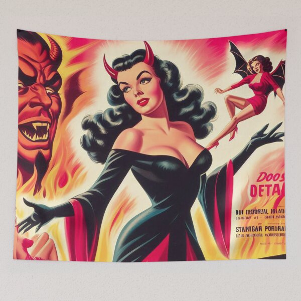 Item preview, Vintage She-Devil Pin-up designed and sold by PulpVintage.