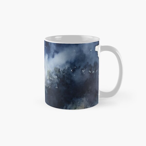 Item preview, Fishing Creek Watercolor at Night - Trees and a Stream designed and sold by AmberRoseWrites.