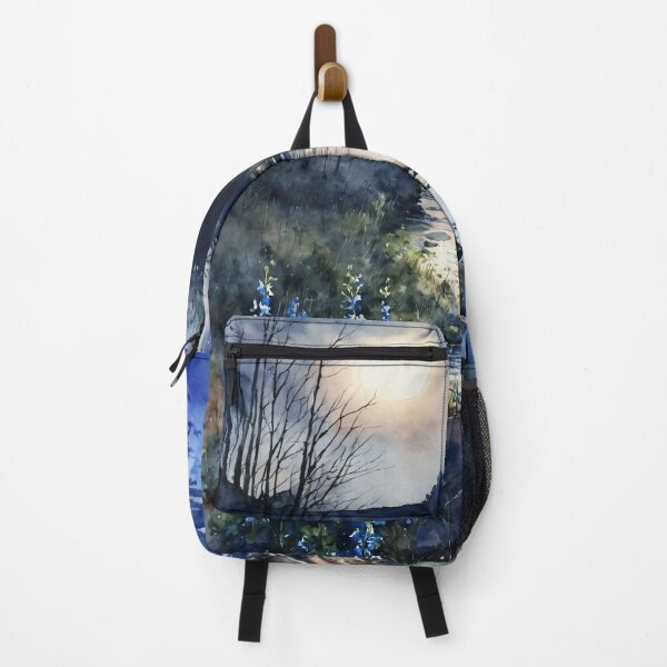 Item preview, Fishing Creek Watercolor at Night - Trees and a Stream designed and sold by AmberRoseWrites.