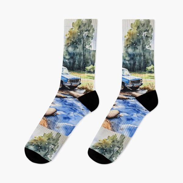 Item preview, Fishing Creek Watercolor  - Trees and a Stream designed and sold by AmberRoseWrites.