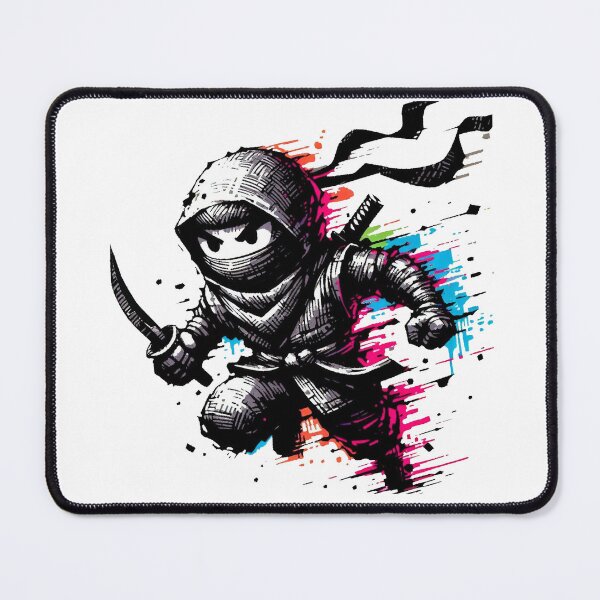 Item preview, Cartoon Ninja Running - Ink Splatter Drawing designed and sold by AD-Digital-Art.