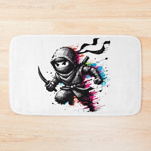 Item preview, Cartoon Ninja Running - Ink Splatter Drawing designed and sold by AD-Digital-Art.