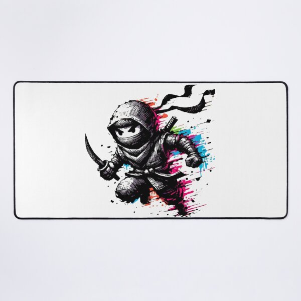 Item preview, Cartoon Ninja Running - Ink Splatter Drawing designed and sold by AD-Digital-Art.