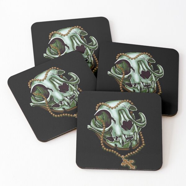 Item preview, Green Cat skull and crucifix designed and sold by Dugleidy  Santos.