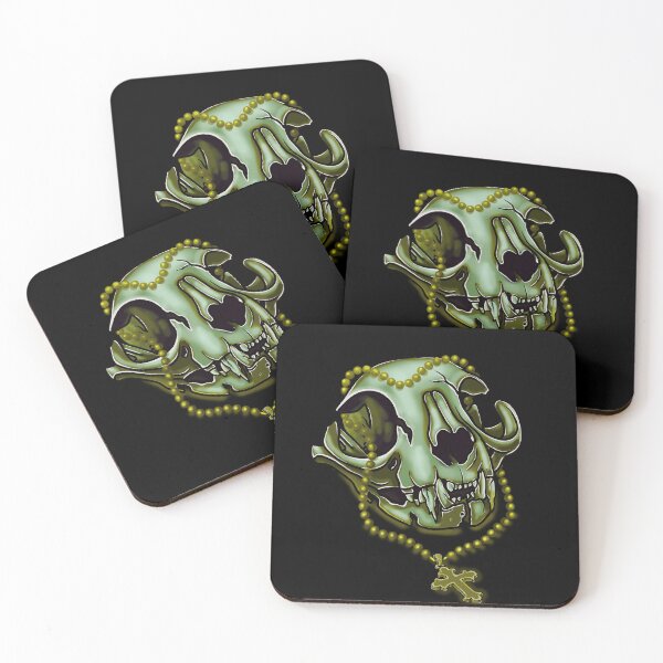 Item preview, Yellow  Cat skull and crucifix designed and sold by Dugleidy  Santos.