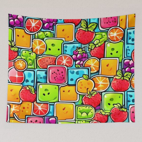 Item preview, Comic Art: Colorful Fruit Square Patterns designed and sold by Health And Fitness Posts e-Store.