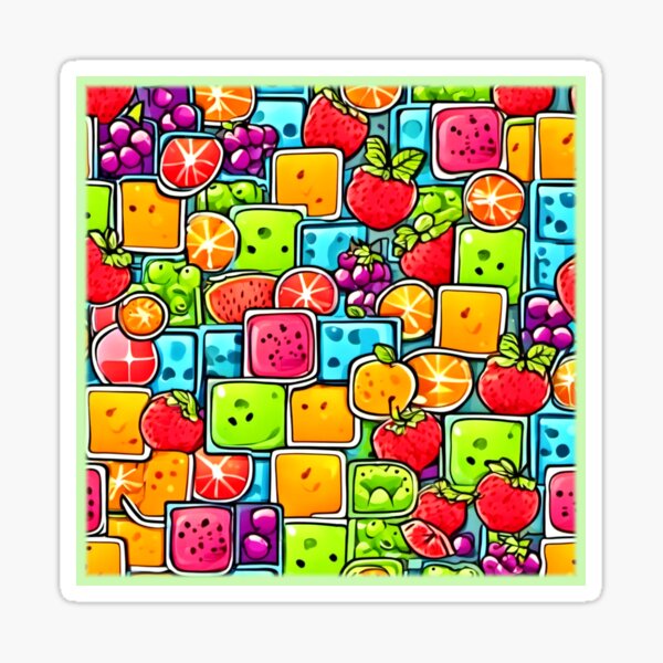 Item preview, Comic Art: Colorful Fruit Square Patterns designed and sold by Health And Fitness Posts e-Store.