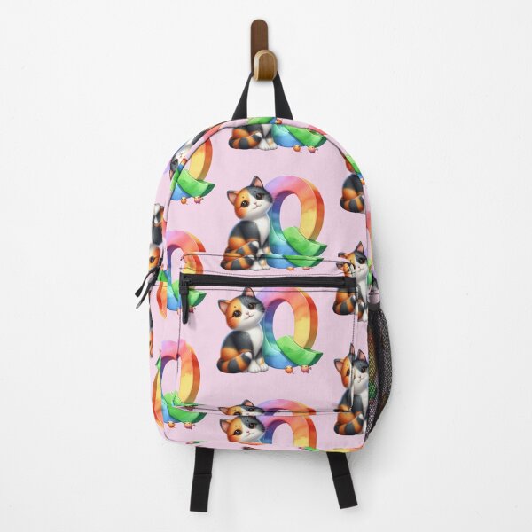 Item preview, Cute Cat Rainbow Letter Q designed and sold by NettiesWallArt.