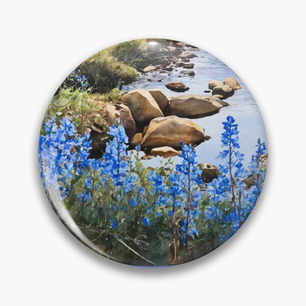Item preview, Fishing Creek Watercolor  - Trees and a Stream designed and sold by AmberRoseWrites.