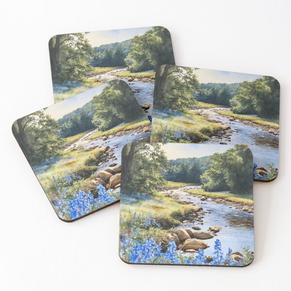 Item preview, Fishing Creek Watercolor  - Trees and a Stream designed and sold by AmberRoseWrites.