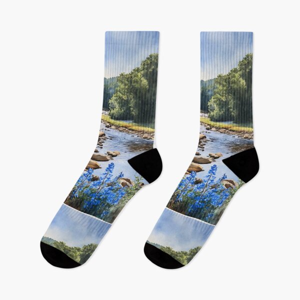 Item preview, Fishing Creek Watercolor  - Trees and a Stream designed and sold by AmberRoseWrites.