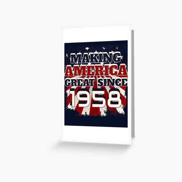 1958 Haciendo que Estados Unidos sea un gran patriótico nacido en Estados Unidos Tarjetas de felicitación