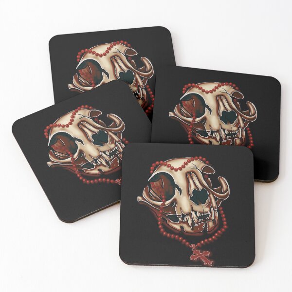 Item preview, Cat skull and red crucifix designed and sold by Dugleidy  Santos.
