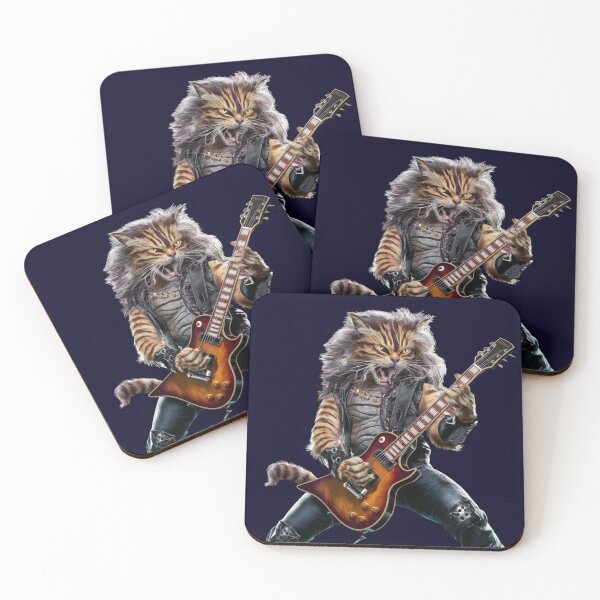Item preview, CAT PLAYING GUITAR, ELECTRIC ROCK GUITAR, FUNNY designed and sold by Danicus666.