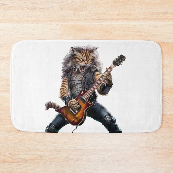 Item preview, CAT PLAYING GUITAR, ELECTRIC ROCK GUITAR, FUNNY designed and sold by Danicus666.