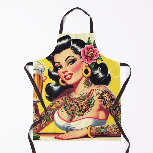 Artikelvorschau, Tätowiertes Bier-Pin-up entworfen und verkauft von PulpVintage.