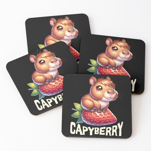 Item preview, Strawberry capybara designed and sold by EvergreenWhimsy.