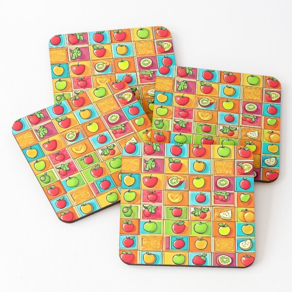 Item preview, Colorful Comic Patterns: Fruit-Filled Squares designed and sold by Health And Fitness Posts e-Store.