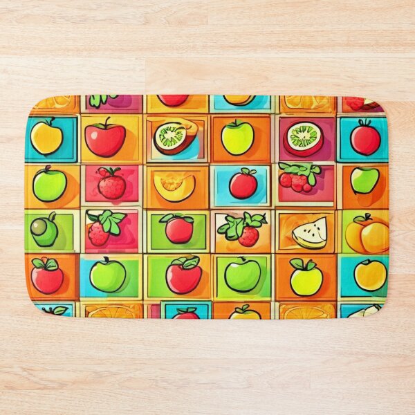 Item preview, Colorful Comic Patterns: Fruit-Filled Squares designed and sold by Health And Fitness Posts e-Store.