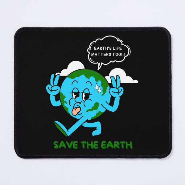 Item preview, Earth's Life Matters Too Save the Earth, Save Planet Earth Protest | Funny Hot Sweating World Globe Walking Away Protesting with Peace Sign Earth Day Awareness designed and sold by moproconcepts.