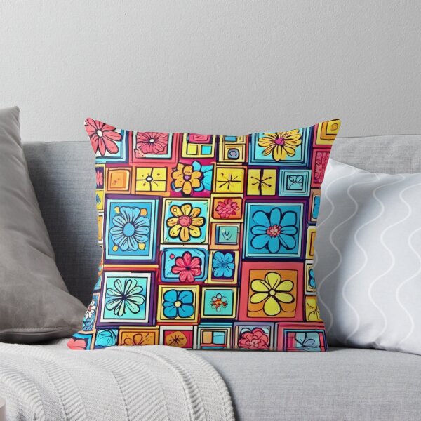 Item preview, Flower Square Patterns: Colorful Comics designed and sold by Health And Fitness Posts e-Store.
