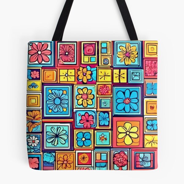 Item preview, Flower Square Patterns: Colorful Comics designed and sold by Health And Fitness Posts e-Store.