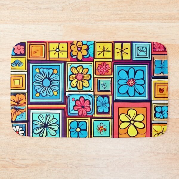 Item preview, Flower Square Patterns: Colorful Comics designed and sold by Health And Fitness Posts e-Store.
