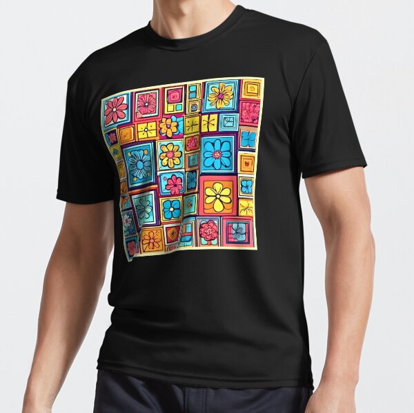 Item preview, Flower Square Patterns: Colorful Comics designed and sold by Health And Fitness Posts e-Store.