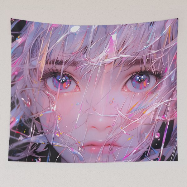 Item preview, Vivid Prismatic Rainy Anime Girl designed and sold by bubblegoth.
