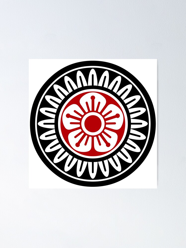 麻雀牌 1筒 （黒赤)/ ONE OF CIRCLES -MAHJONG TILE-(BLACK,RED) | Poster