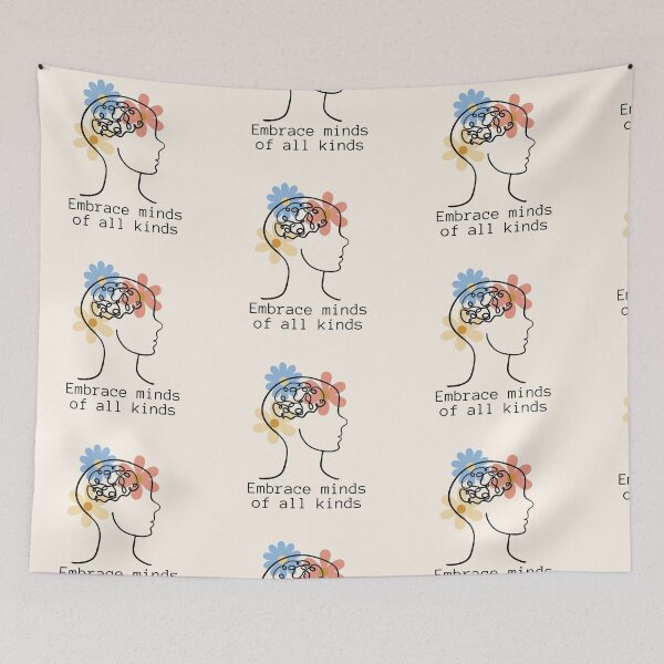 Item preview, "Embrace minds of all kinds" | neurodiversity, actually autistic, adhd, audhd designed and sold by NeurodiverseTea.
