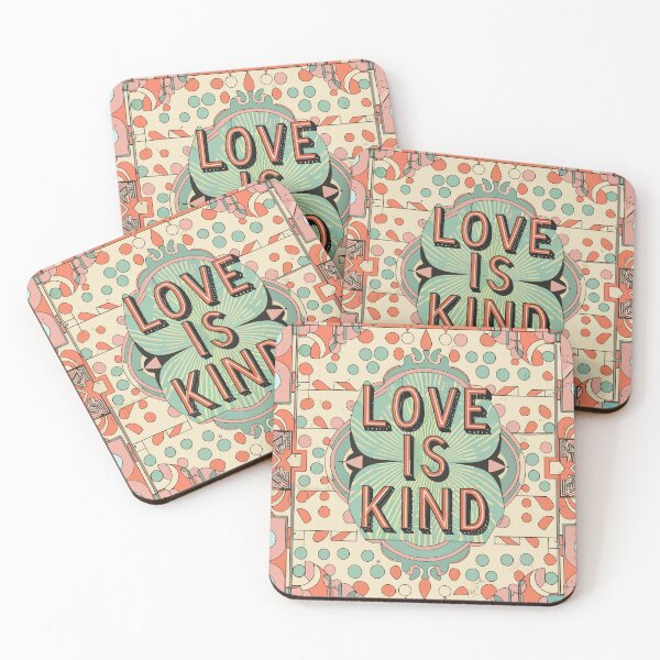 Item preview, Vintage Typography "Love is Kind" Art - Mid-Century Geometric Illustration designed and sold by HahaHandlesHub.