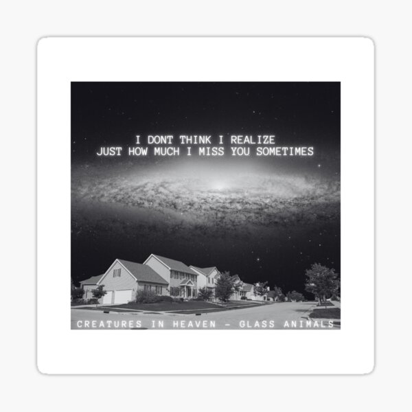 Item preview, Glass Animals Lyric Fan Art Creatures In Heaven ILYSFM Sticker Print designed and sold by Ninefold.