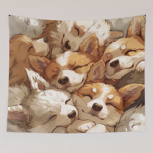 Item preview, Pile of corgies - corgi puppies on top of each other designed and sold by Daydreamsatdawn.