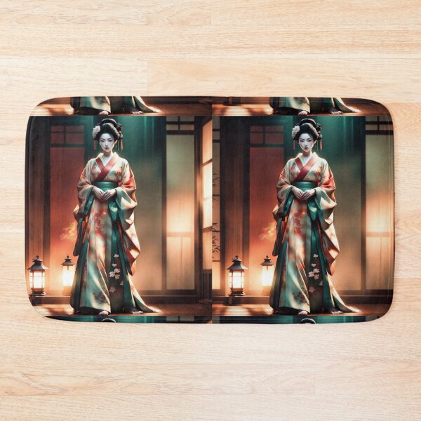 Item preview, Beautiful geisha full body picture, in beautiful kimono in the okiya, lantern as light designed and sold by Coolparrotgirl.