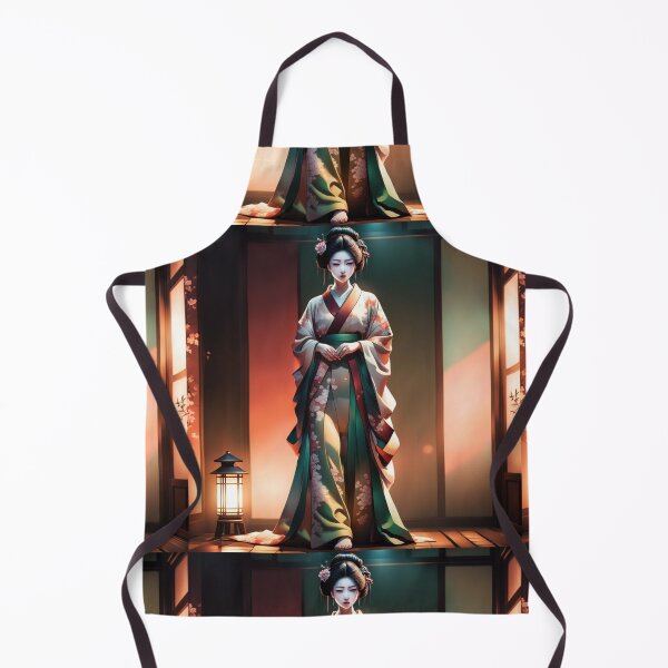 Item preview, Beautiful geisha full body picture, in beautiful kimono in the okiya, lantern as light designed and sold by Coolparrotgirl.