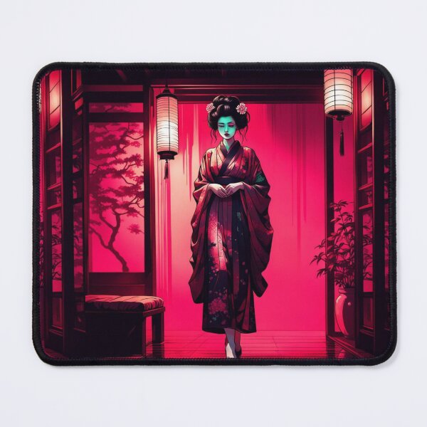 Item preview, Beautiful geisha full body picture, in beautiful kimono in the okiya lantern designed and sold by Coolparrotgirl.