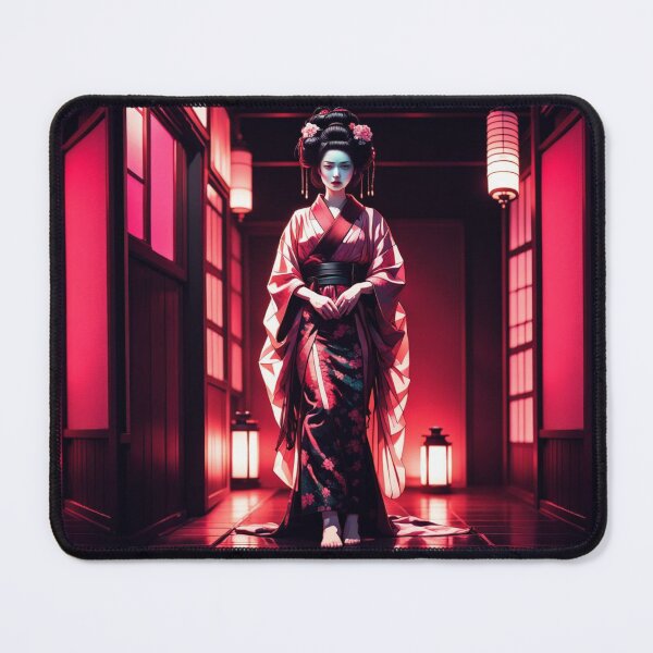 Item preview, Beautiful geisha full body picture, in beautiful kimono in the okiya lantern designed and sold by Coolparrotgirl.