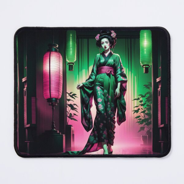 Item preview, Beautiful geisha full body picture, in beautiful kimono in the okiya lantern designed and sold by Coolparrotgirl.