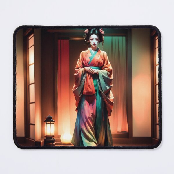 Item preview, Beautiful geisha full body picture, in beautiful kimono in the okiya at night, lantern designed and sold by Coolparrotgirl.