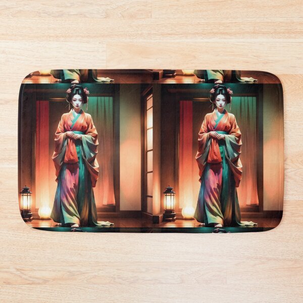 Item preview, Beautiful geisha full body picture, in beautiful kimono in the okiya at night, lantern designed and sold by Coolparrotgirl.