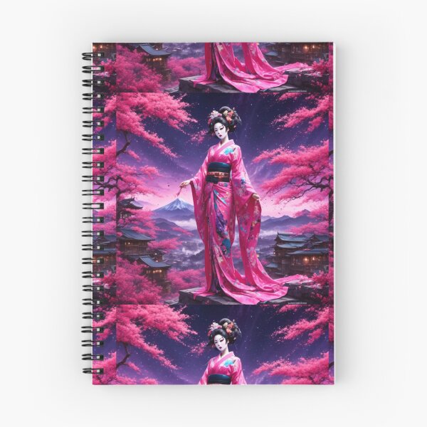 Item preview, Beautiful geisha full body picture, kimono, on the hill, sunrise, sunset, Fuji mountain designed and sold by Coolparrotgirl.