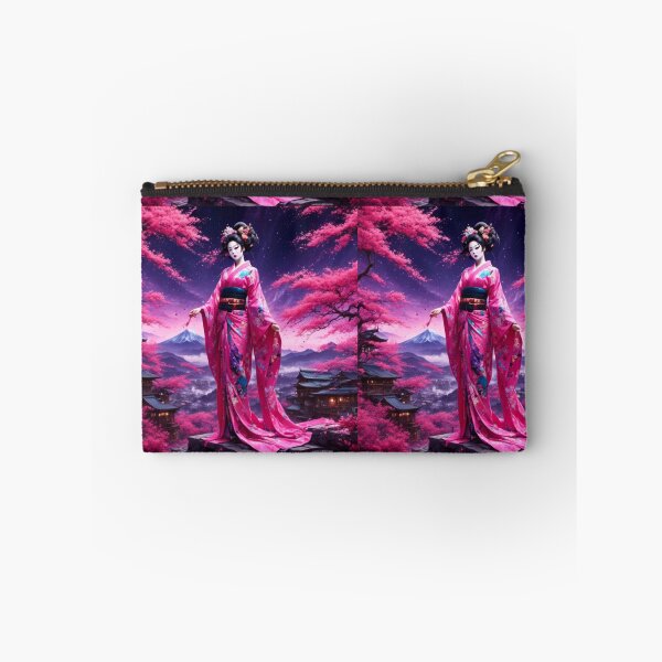 Item preview, Beautiful geisha full body picture, kimono, on the hill, sunrise, sunset, Fuji mountain designed and sold by Coolparrotgirl.